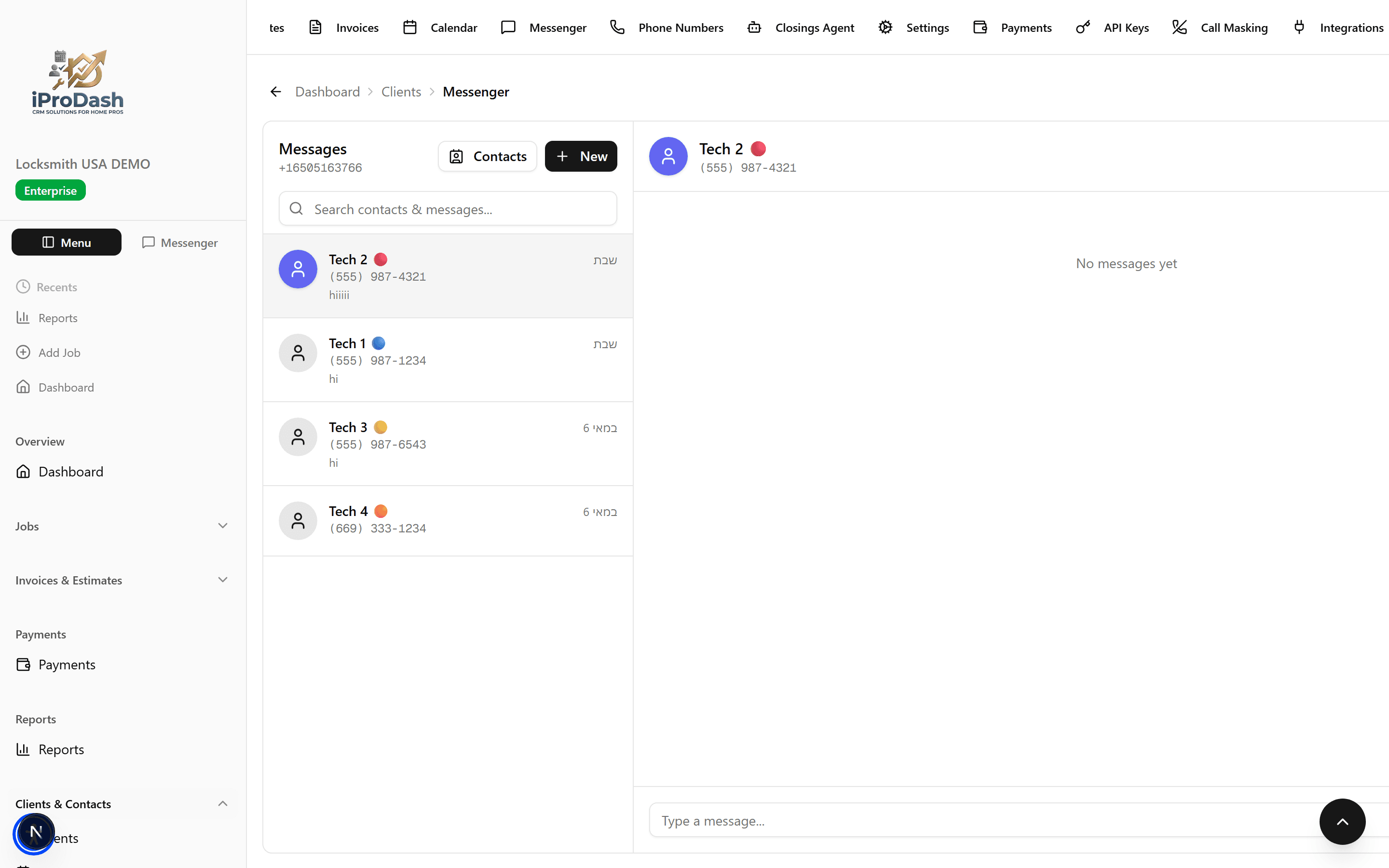 iProDash Messenger screenshot